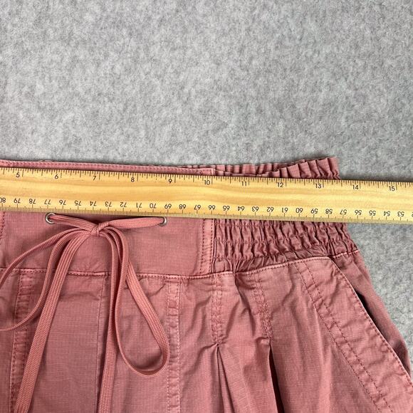 Anthropologie Pink Smocked Waist High Waist Wide Leg Parachute Pants Size Small - Picture 9 of 14